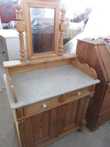 Kommode Halbschrank Gründerzeit um 1880 Weichholz  mit Spiegel