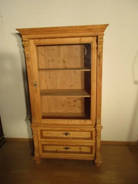 Vitrine Schrank  Gründerzeit  um 1880 mit zwei Schübe