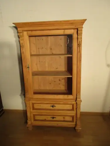 Vitrine Schrank  Gründerzeit  um 1880 mit zwei Schübe