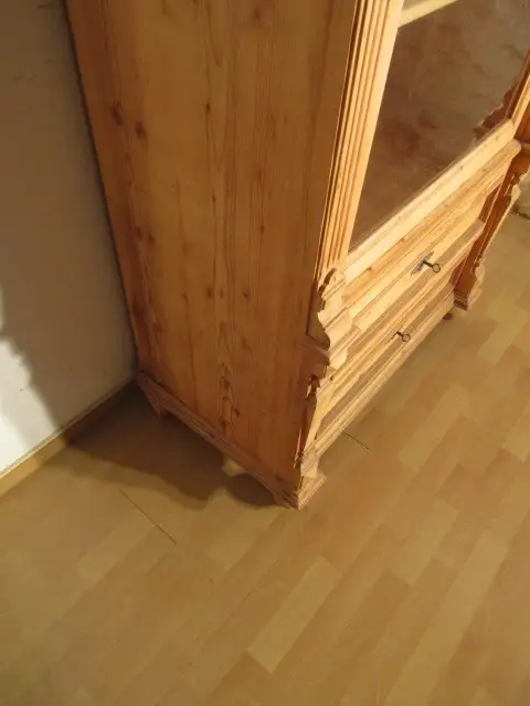 Vitrine Schrank  Gründerzeit  um 1880 mit zwei Schübe 7