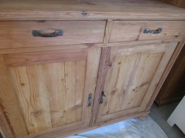 Küchenschrank  Schrank Landhausstil Jugendstil um 1900 Weichholz zweiteilig 7