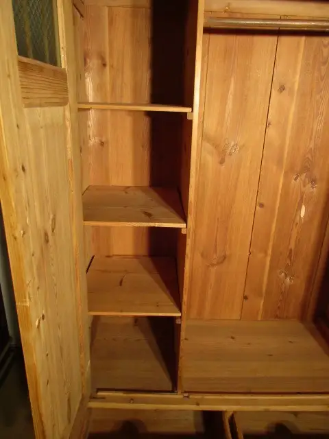 zweitüriger Kleiderschrank Dielenschrank  Jugendstil um 1900  Weichholz Zerleger 11