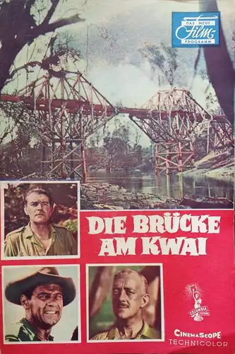 50er Jahre Filmprogramm &quot;Die Brücke am Kwai&quot;