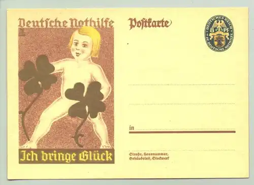 (0360150)  Postkarte mit eingedrucktem Wert. Deutsche Nothilfe, um 1933 ? 