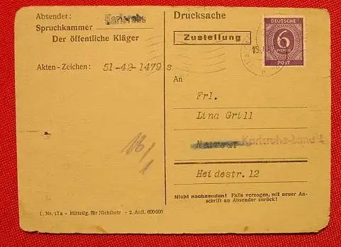 (-a)  Postkarte Befreiung Nationalsozialismus 1946. Siehe bitte Beschreibung