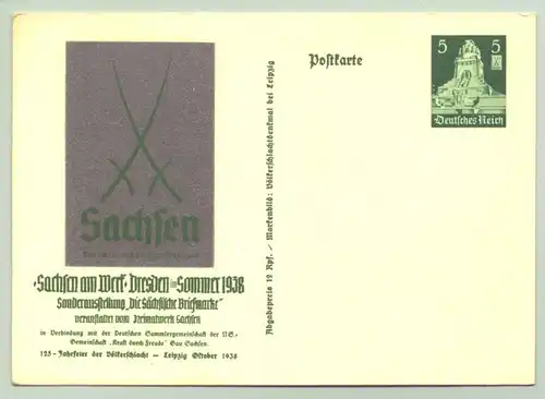 (1025424)  Sonder-Postkarte 'Sachsen am Werk' 1938. Siehe bitte Beschreibung