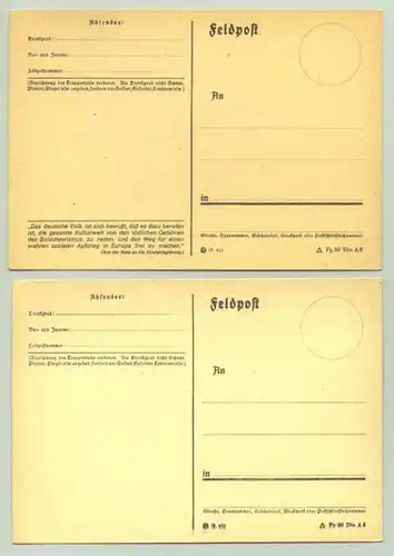 (1025427)  Vier diverse Postkarten um 1943. Siehe bitte Beschreibung