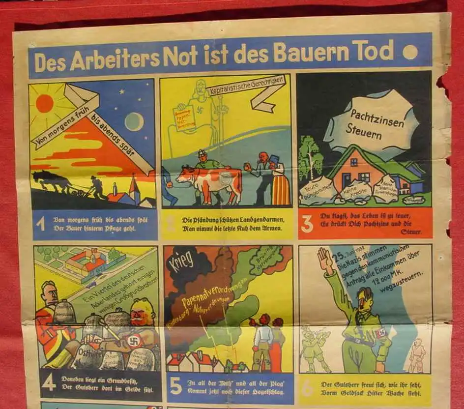 (2001131) ORIGINAL Plakat / Wahlplakat der Kommunistischen Partei Deutschland (KPD) von 1932 4