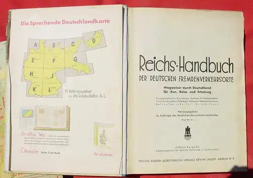 2 Reichs-Handbücher 1938-1939 : &quot;Reichs-Handbuch der deutschen Fremdenverkehrsorte&quot; und folg. ....