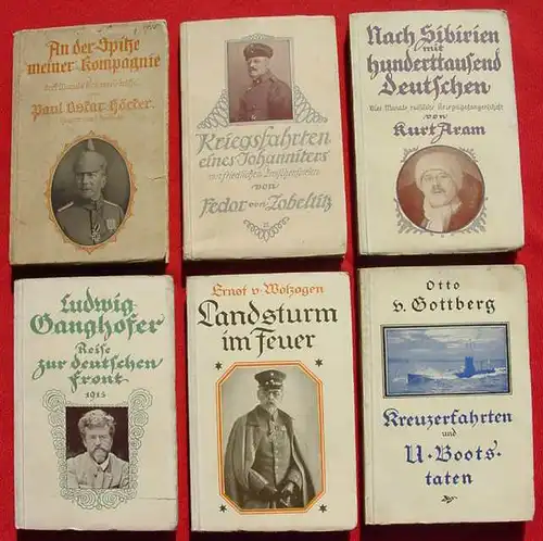 (1011443-23x) Sammlung Ullstein-Kriegsbücher 1914-1917. Hübsche Sammlung von 23 verschiedenen Ullstein-Kriegsbücher. Taschenbuchformat, Ullstein-Verlag, Berlin ab 1914 bis 1917
