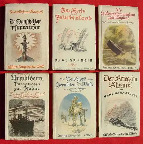 (1011443-23x) Sammlung Ullstein-Kriegsbücher 1914-1917. Hübsche Sammlung von 23 verschiedenen Ullstein-Kriegsbücher. Taschenbuchformat, Ullstein-Verlag, Berlin ab 1914 bis 1917
