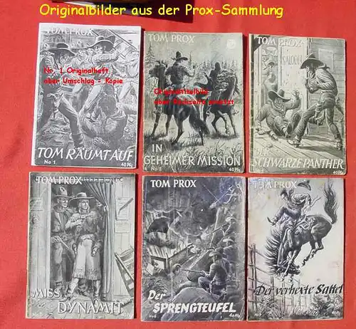 (1045212) Tom Prox Sammlung. 73 verschiedene Originalhefte ab 1950 ! Wildwest-Abenteuer. Uta-Verlag, Sinzig (Rhein)