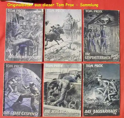 () Tom Prox Sammlung. 73 verschiedene Originalhefte ab 1950 ! Wildwest-Abenteuer. Uta-Verlag, Sinzig (Rhein)