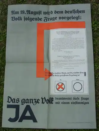 (2001147) Groes NS-Propaganda-Plakat 1934 ! Format ca. 59 x 83 cm. Original in gutem Zustand. Siehe bitte Beschreibung ... 0