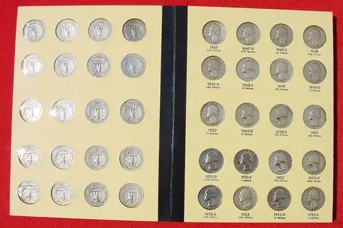 (1019546) USA Münzen 25 Cents komplett 1932-1972 mit allen Münzzeichen. Siehe bitte Beschreibung u. Bilder ... 

