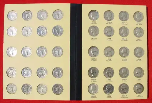 (1019546) USA Münzen 25 Cents komplett 1932-1972 mit allen Münzzeichen. Siehe bitte Beschreibung u. Bilder ... 

