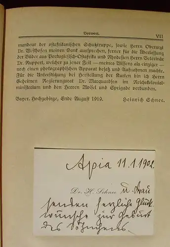 (2001110) Dr. Schnee. Deutsch-Ostafrika im Weltkriege. 442 S., 1919 Leipzig, Quelle u. Meyer Verlag. Siehe bitte Beschreibung u. Bilder
