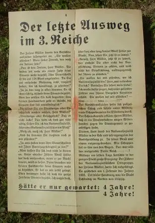 (2001142) Original Propaganda-Plakat. NS-Zeit. Drittes Reich. Format ca. 32 x 48 cm. Siehe bitte Beschreibung u. Bild
