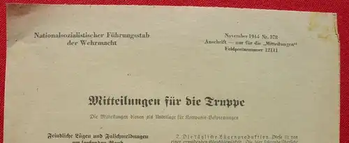 (2001443-59) 17 x 'Mitteilungen für die Truppe' OKW 1941-1944 Weltkrieg II. Siehe bitte Beschreibung u. Bilder ...

