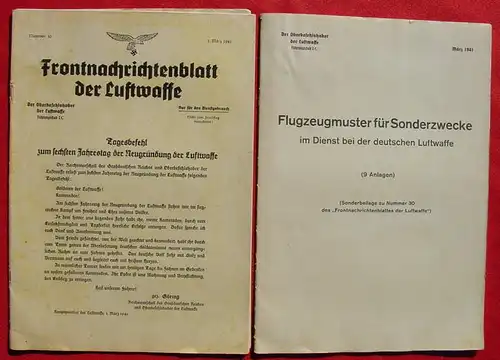 (2001469) Frontnachrichtenblatt der Luftwaffe 1941. 20 S. mit Bildtafeln-Anlagen. Siehe bitte Beschreibung u. Bilder
