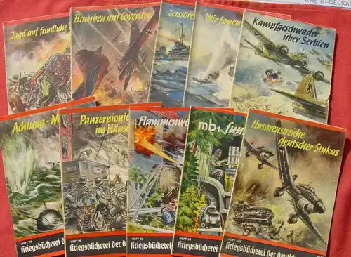 (1047366)  \"Kriegsbücherei der Deutschen Jugend\". Sammlung von 131 verschiedenen Original-Heften. Siehe bitte Beschreibung