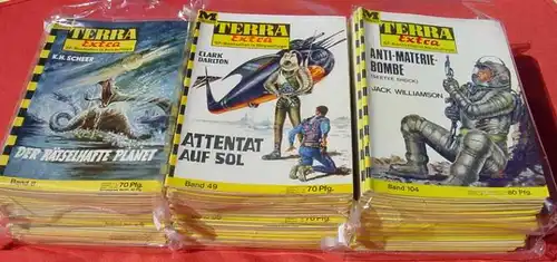 (1038873) Terra Extra. Science Fiction Hefte-Sammlung. 71 Hefte. Moewig-Verlag 1962-68. Siehe bitte Bilder u. Beschreibung
