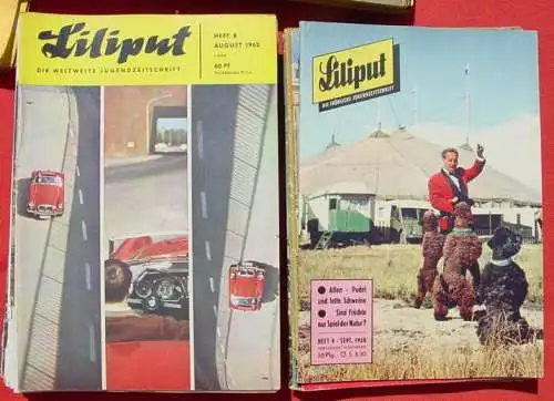 ! Derzeit gültige Versandkosten ab Euro 8,00 ! () LILIPUT. Die fröhliche Jugendzeitschrift. 62 x Jugend-Magazine 1951-1966. Siehe bitte weitere Erklärungen nebst der Artikelbeschreibung u. Bilder