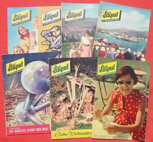 () LILIPUT. Die fröhliche Jugendzeitschrift. 15 verschiedene Jugend-Magazine 1956-1959. Siehe bitte Beschreibung u. Bilder
