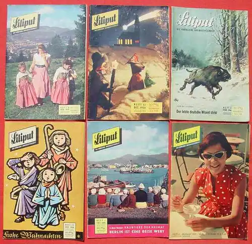 (1039008) LILIPUT. Die fröhliche Jugendzeitschrift. 6 verschiedene Jugend-Magazine 1956-1958. Siehe bitte Beschreibung u. Bilder
