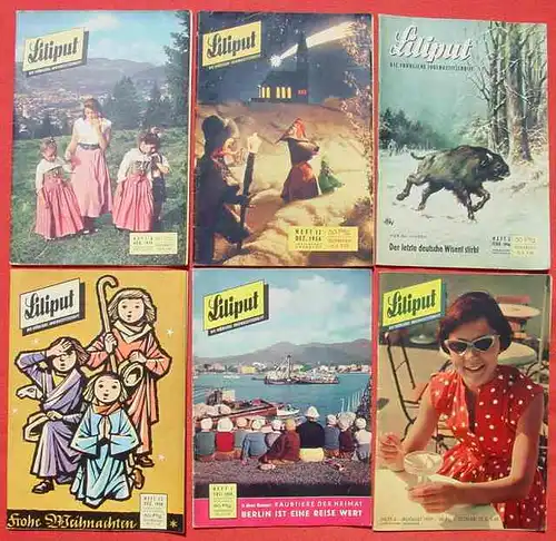 () LILIPUT. Die fröhliche Jugendzeitschrift. 6 verschiedene Jugend-Magazine 1956-1958. Siehe bitte Beschreibung u. Bilder
