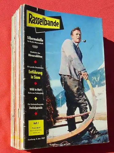 (1039133)  Rasselbande 1957. Kinder-Jugend-Magazine. 25 verschiedene Magazine. Siehe bitte Beschreibung u. Bild.
