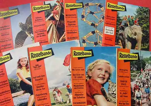 ()  Rasselbande 1957. Kinder-Jugend-Magazine. 25 verschiedene Magazine. Siehe bitte Beschreibung u. Bild.
