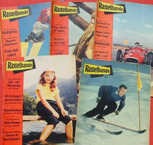 ()  Rasselbande. 1950-er Jahre. Kinder-Jugend-Magazine. 15 verschiedene Magazine. Siehe bitte Beschreibung u. Bild.
