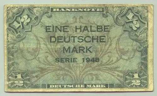 (R80014) Deutschland. Halbe Deutsche Mark. Serie 1948. Original. Banknote. Geldschein 