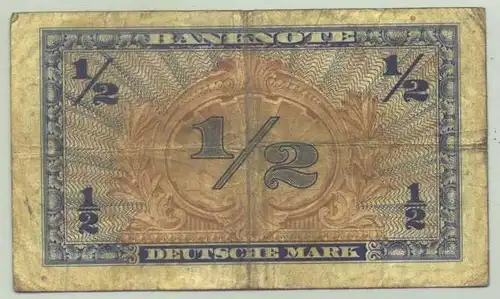 (R80015) Deutschland. Halbe Deutsche Mark. Serie 1948. Original. Banknote. Geldschein. Kopfgeld. 