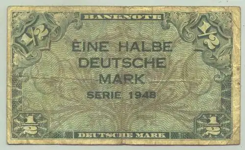 (R80017) Deutschland. Halbe Deutsche Mark. Serie 1948. Original. Banknote. Geldschein. Kopfgeld.