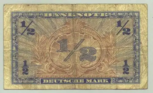 (R80017) Deutschland. Halbe Deutsche Mark. Serie 1948. Original. Banknote. Geldschein. Kopfgeld.