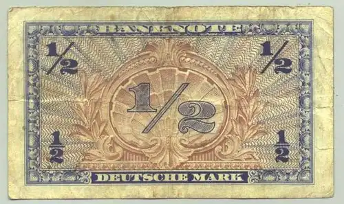 (R80019) Deutschland. Halbe Deutsche Mark. Serie 1948. Original. Banknote. Geldschein. Kopfgeld. 