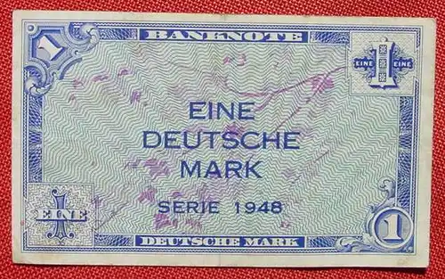 (R80219) Deutschland. Eine Deutsche Mark. Serie 1948. Original. Banknote. Geldschein. Kopfgeld. 