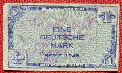 (R80221) Deutschland. Eine Deutsche Mark. Serie 1948. Original. Banknote. Geldschein. Kopfgeld. 