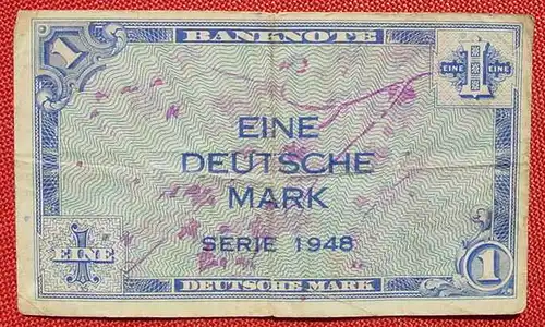 (R80222) Deutschland. Eine Deutsche Mark. Serie 1948. Original. Banknote. Geldschein. Kopfgeld.