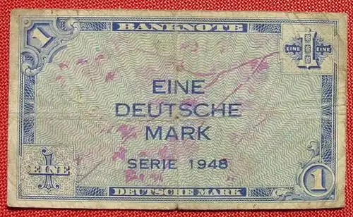 (R80223) Deutschland. Eine Deutsche Mark. Serie 1948. Original. Banknote. Geldschein. Kopfgeld. 