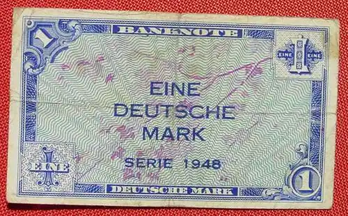 (R80224) Deutschland. Eine Deutsche Mark. Serie 1948. Original. Banknote. Geldschein. Kopfgeld. 