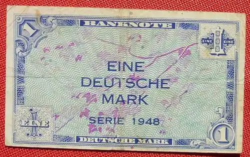 (R80225) Deutschland. Eine Deutsche Mark. Serie 1948. Original. Banknote. Geldschein. Kopfgeld. 