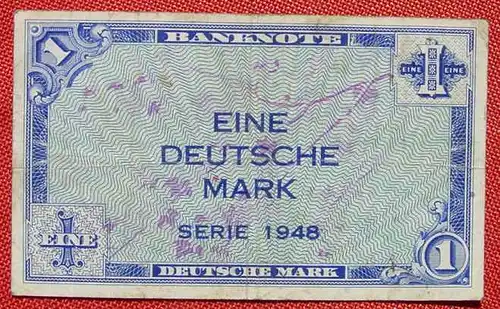 (R80226) Deutschland. Eine Deutsche Mark. Serie 1948. Original. Banknote. Geldschein. Kopfgeld. 