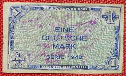 (R80227) Deutschland. Eine Deutsche Mark. Serie 1948. Original. Banknote. Geldschein. Kopfgeld. 