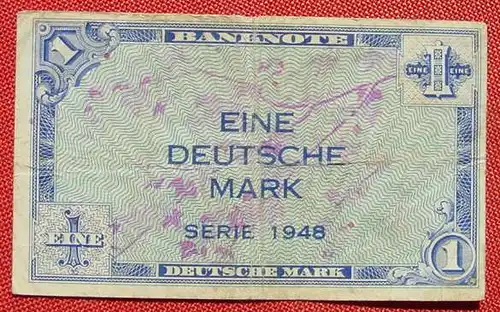 (R80228) Deutschland. Eine Deutsche Mark. Serie 1948. Original. Banknote. Geldschein. Kopfgeld. 
