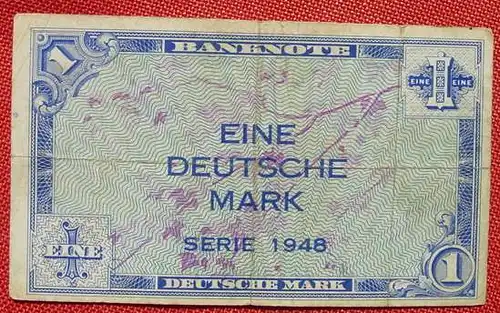 (R80230) Deutschland. Eine Deutsche Mark. Serie 1948. Original. Banknote. Geldschein. Kopfgeld. 
