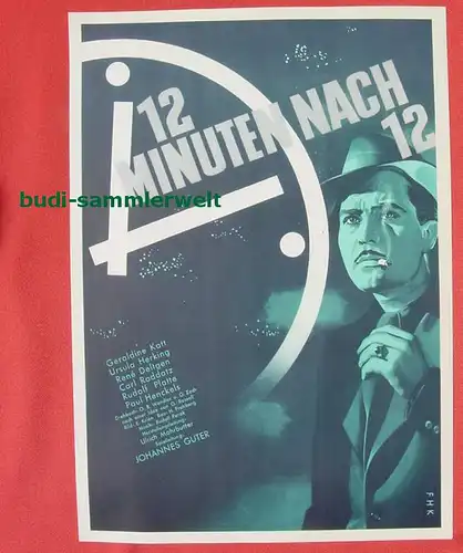 () Original Filmplakat \'12 Minuten nach 12\'. Ufa-Film 1939-1940, aus Ufa-Programm-Mappe, Scherl-Verlag, Berlin. Siehe bitte Beschreibung ... 