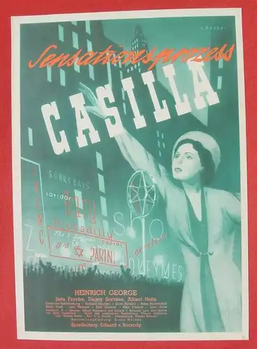 () Original Filmplakat \'Sensationsprozess Casilla\'. Ufa-Film 1939-1940, aus Ufa-Programm-Mappe, Scherl-Verlag, Berlin. Siehe bitte Beschreibung ...